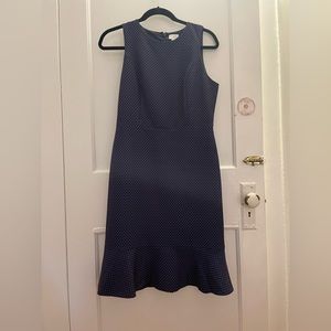 Jcrew ruffle bottom polka dot midi dress. Size 4.